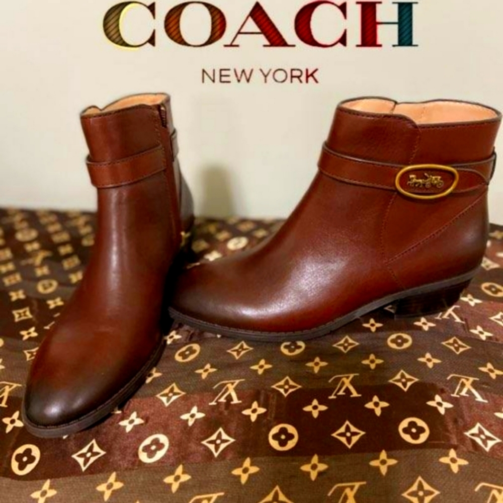 Dylan stacked leather booties